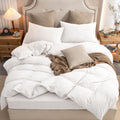 Pure Era Jersey Knit Duvet Cover Set 100% T-Shirt Cotton Super Soft Comfy 3Pc Bedding Set With Zipper Closure (Solid Bright Whit