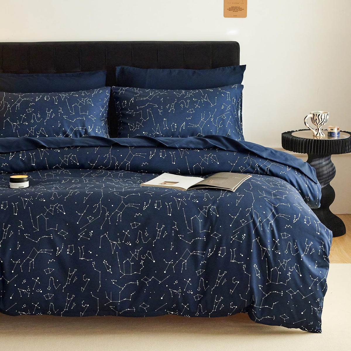 Wake In Cloud - Constellation Duvet Cover Set, Space Witchy Star Celestial Galaxy Astrology Masculine Neutral For Men Kids Boys,