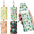 Sherr 5 Pieces Tissues Purse Pocket Tissue Holder Reusable Travel Tissue Pouch Fabric Zipper Enclosed Small Size Fruits Pattern 