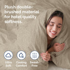 Duvet Cover Full Size Set - Extra Soft Full Size Duvet Cover 80 X 90 With 2 Pillow Shams - Hotel Luxury Easy Care & Fade Free W/ Zipper Closures & Ties - Comfy Breathable Bedding Set (Heathered Beige)
