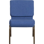 Flash Furniture Hercules Series 21''W Stacking Church Chair In Blue Fabric - Gold Vein Frame