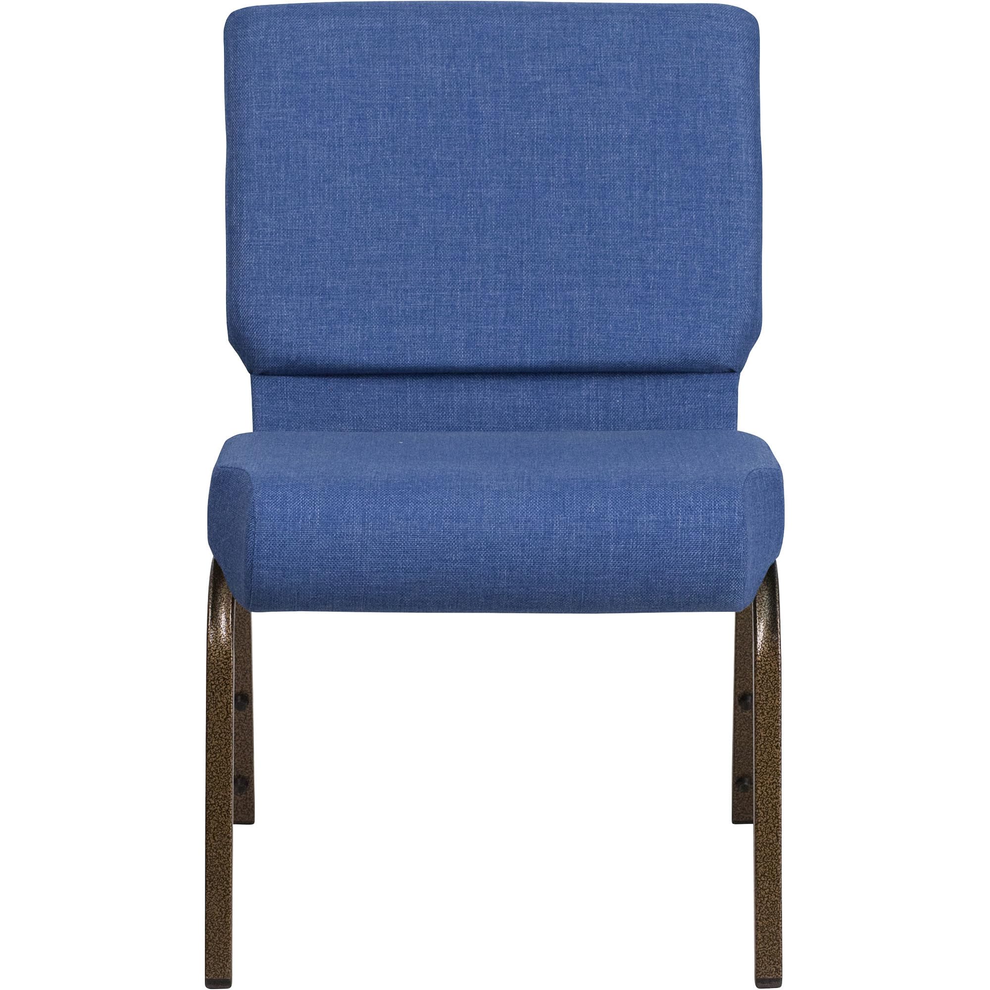 Flash Furniture Hercules Series 21''W Stacking Church Chair In Blue Fabric - Gold Vein Frame