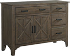 Intercon Sullivan 57" Wide Server with 4 Drawers and 2 Doors, Brushed Charcoal Sideboards