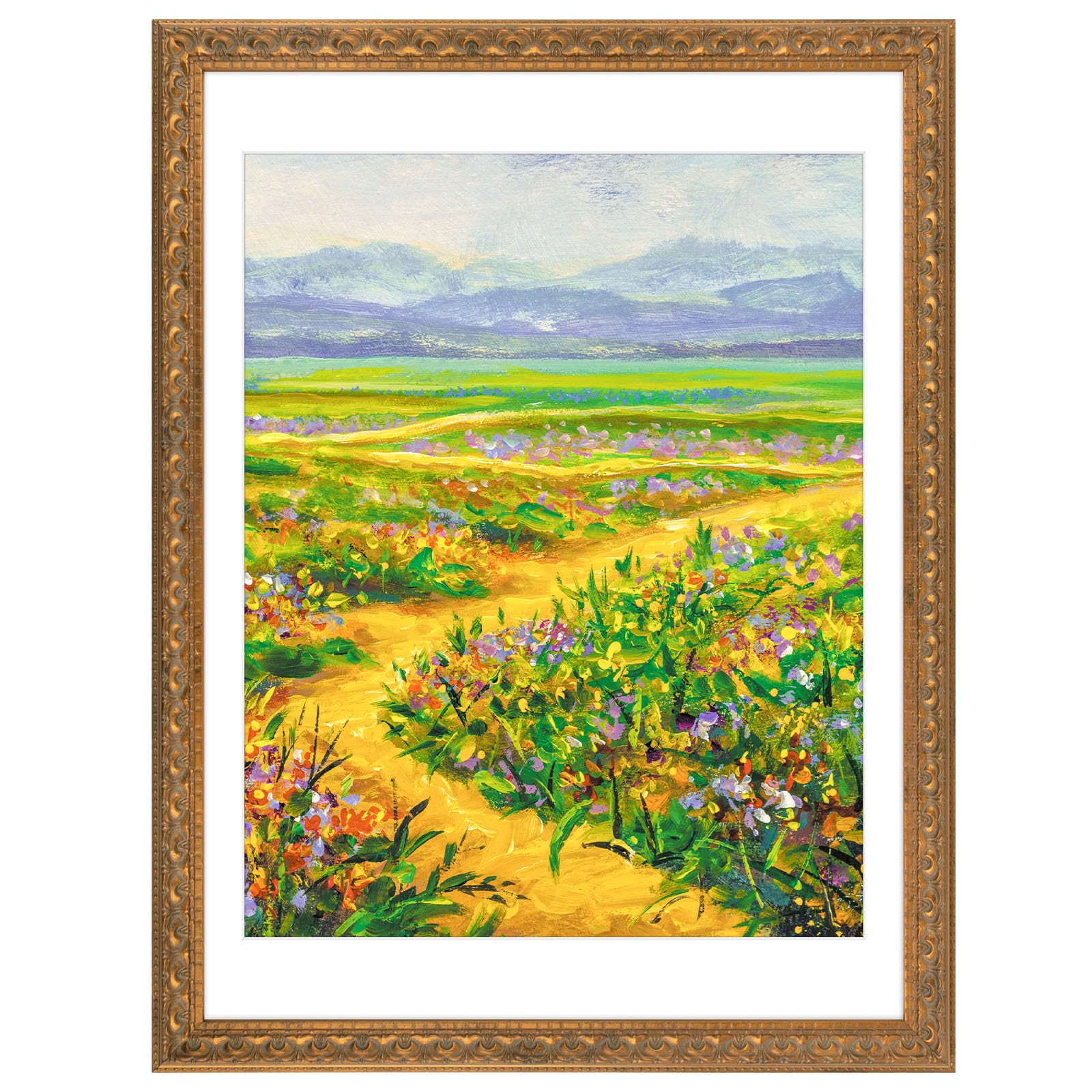Golden State Art, 18x24 Vintage Ornate Finish Photo Frame with White Mat for 16x20 Picture. Color: Bronze