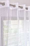 HFI Tissue Transparent Net Sheer Curtain 7 Feet, Door, White, Pack of 2, Grommet Curtains
