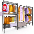 SPJRGRS Heavy Duty Clothes Rack, Portable Closets with 6 Rods & 6 Shelves