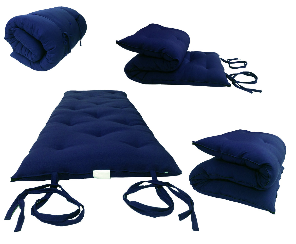 D&D Futon Furniture Cotton/Foam/Fiber Traditional Japanese/Thai Floor Rolling Futon Mattresses, Yoga Meditation Mats, 30Wx80L Na