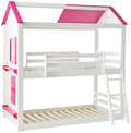 Donco Kids Sweet Heart Novelty Twin Over Twin Bunkbed In White & Pink Finish