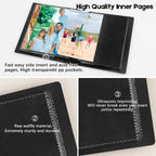 Aevdor 5x7 Photo Album - Holds 64 Photos, Black Inner Pages, Strong Elastic Band, Small Size, Plastic Material