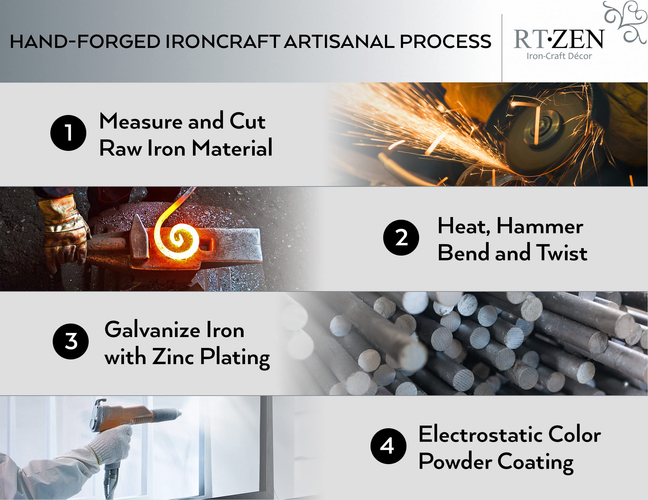 Rtzen Farmehouse Bathroom Towel Holder - Wrought Iron Matte Black Towel Bar Wall Mount Rod - Home Decor Kitchen Towel Hanger Han