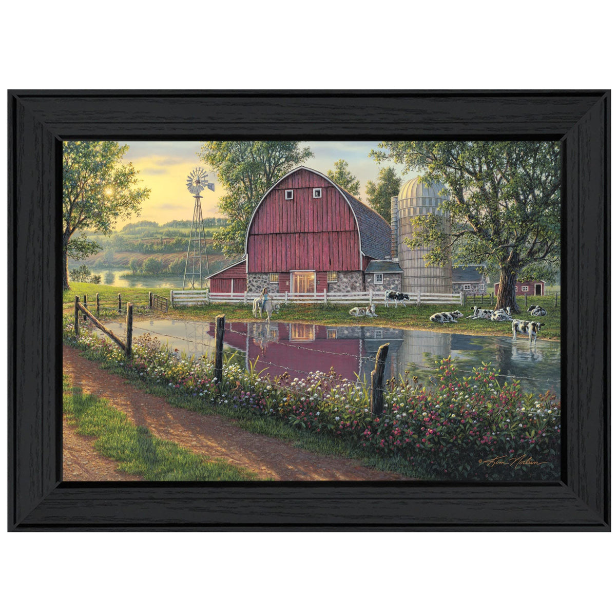 Barnyard Memories 4 Black Framed Print Wall Art