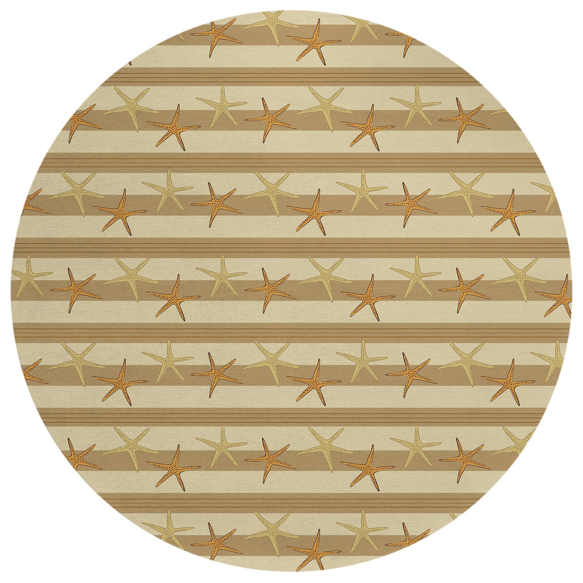 Addison Rugs Surfside Asr42 Tan 8' X 8' Indoor Outdoor Round Rug, Easy Clean, Machine Washable, Non Shedding, Bedroom, Living Room, Dining Room, Kitchen, Patio Rug