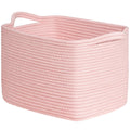 INDRESSME Storage Basket Pink Basket for Nursery, Baskets for Organizing, Baby Gift Basket, Woven Basket for Toys, Towels, Small