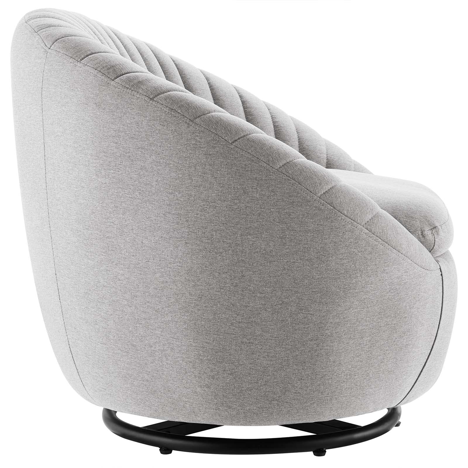 Modway Whirr Upholstered Fabric Swivel Chair In Black/Light Gray