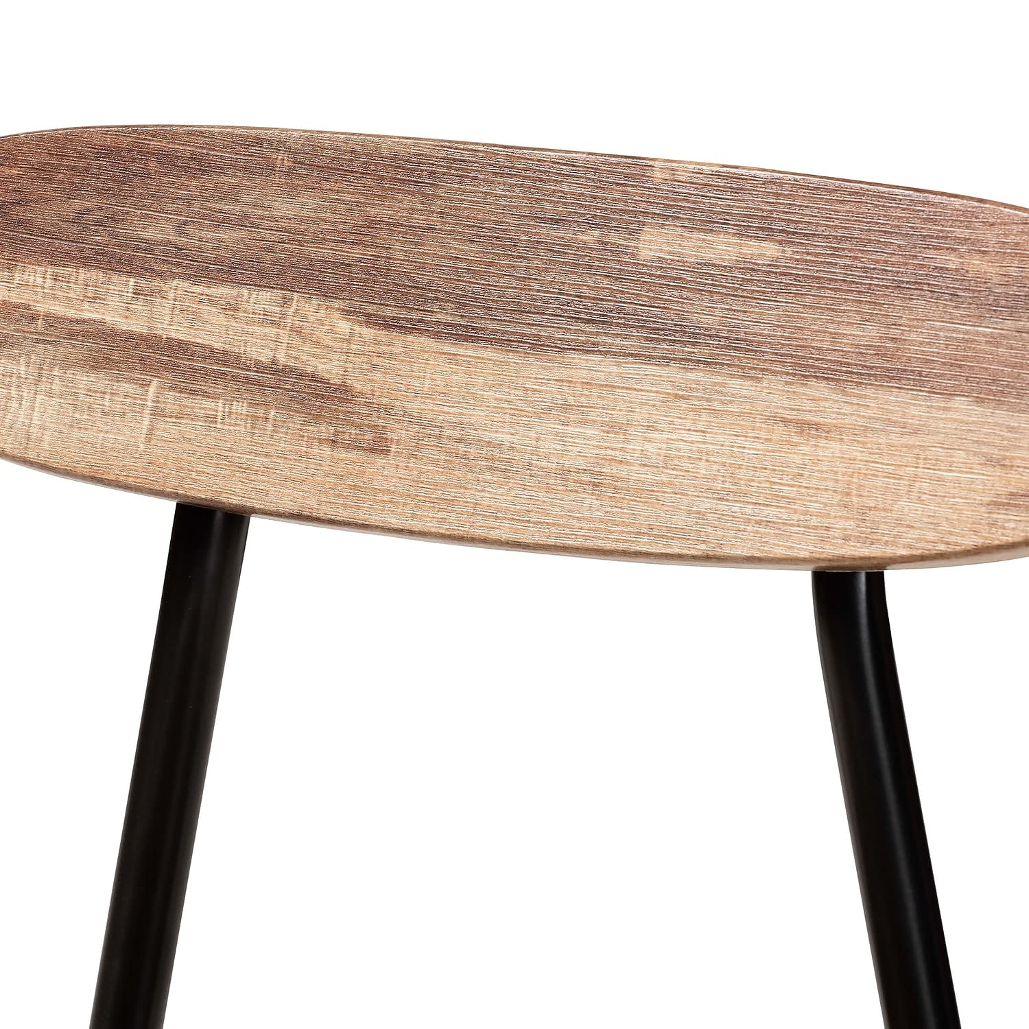 Baxton Studio Sherwood Mid-Century Modern Black Metal and Walnut Brown Finished Wood 4-Piece Dining Chair Set