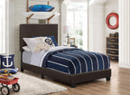 Coaster Home Furnishings Dorian Transitional Leatherette Upholstered Twin Size Panel Bed Frame 46-inch Headboard Brown 300762T