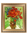 DECORARTS - Red Poppies and Daisies, Vincent Van Gogh Art Reproduction. Giclee Prints Match with Golden Framed for Wall Decor. P
