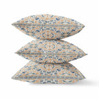 HomeRoots Gray Light Orange Broadcloth 20â€ Gray Orange Paisley Indoor Outdoor Throw Pillow