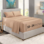 Nestl Extra Deep Pocket Sheets - Fits Mattress 18-24 Inches Deep, Extra Deep Pocket Twin Xl Sheets Sets, 4 Piece Twin Xl Size Sh