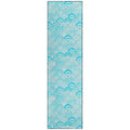 Addison Rugs Surfside Asr32 Aqua 2'3" X 7'6" Indoor Outdoor Runner Rug, Easy Clean, Machine Washable, Non Shedding, Bedroom, Living Room, Dining Room, Kitchen, Patio Rug