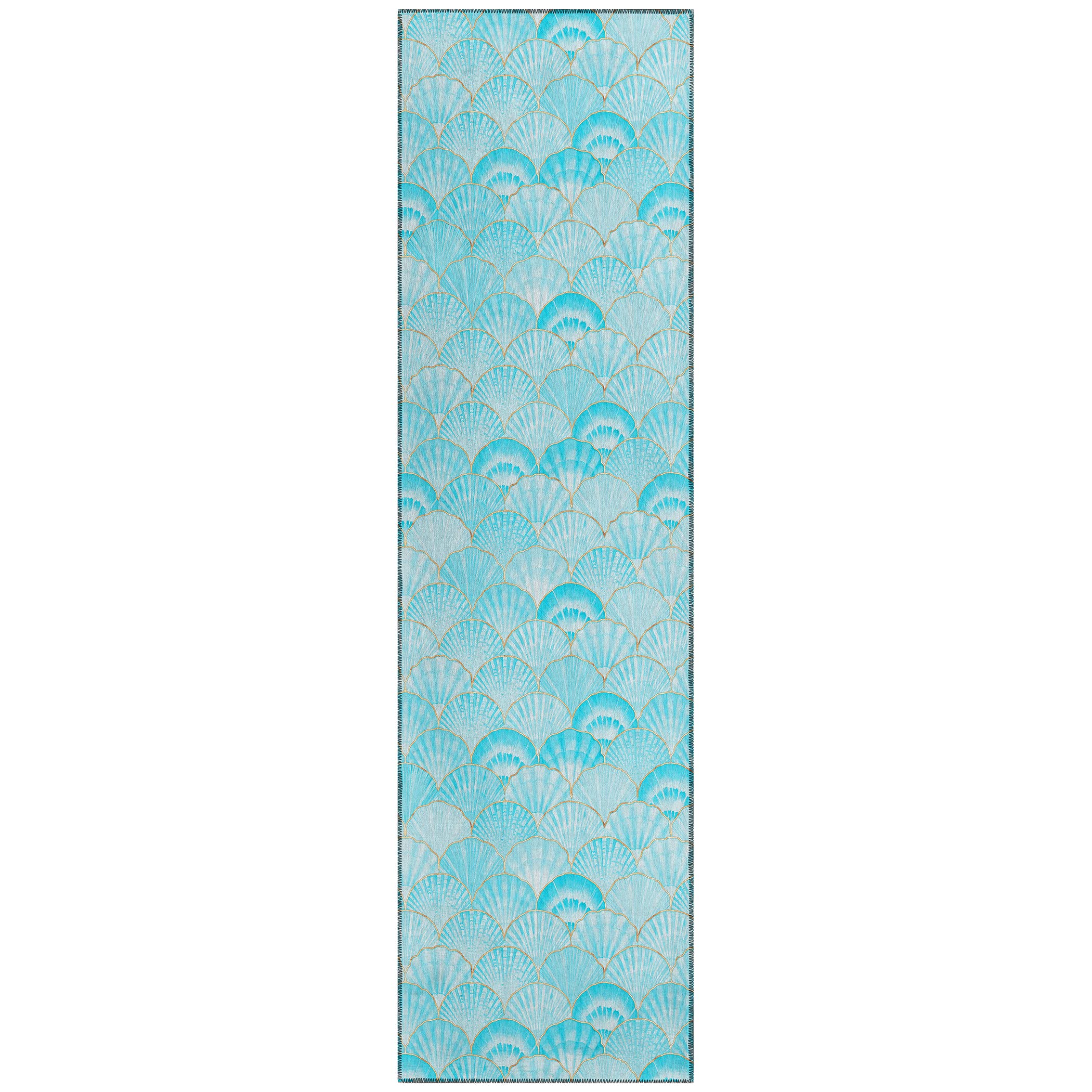 Addison Rugs Surfside Asr32 Aqua 2'3" X 7'6" Indoor Outdoor Runner Rug, Easy Clean, Machine Washable, Non Shedding, Bedroom, Living Room, Dining Room, Kitchen, Patio Rug