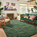 Green Rugs for Bedroom Fluffy 4x6 ft Living Room Furry Rug Non-Slip Area Rugs Shag Beside Carpet for Nursery Kids PlayRoom Dorm 