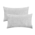 Calitime Pack Of 2 Cozy Pillow Covers Cases For Couch Sofa Home Decoration Solid Dyed Soft Chenille 12 X 20 Inches Moonbeam Gray