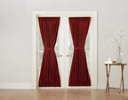 Sun Zero Barrow Energy Efficient Rod Pocket Door Curtain Panel, 54'' X 72'', Brick
