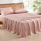 Andency Blush Full Size Bed Sheets, 100% Viscose Derived From Bamboo, Cooling Full Sheets, Deep Pocket Up To 16', Silky Soft Bed Sheets, Hotel Luxury Breathable Bedding Sheets & Pillowcases…