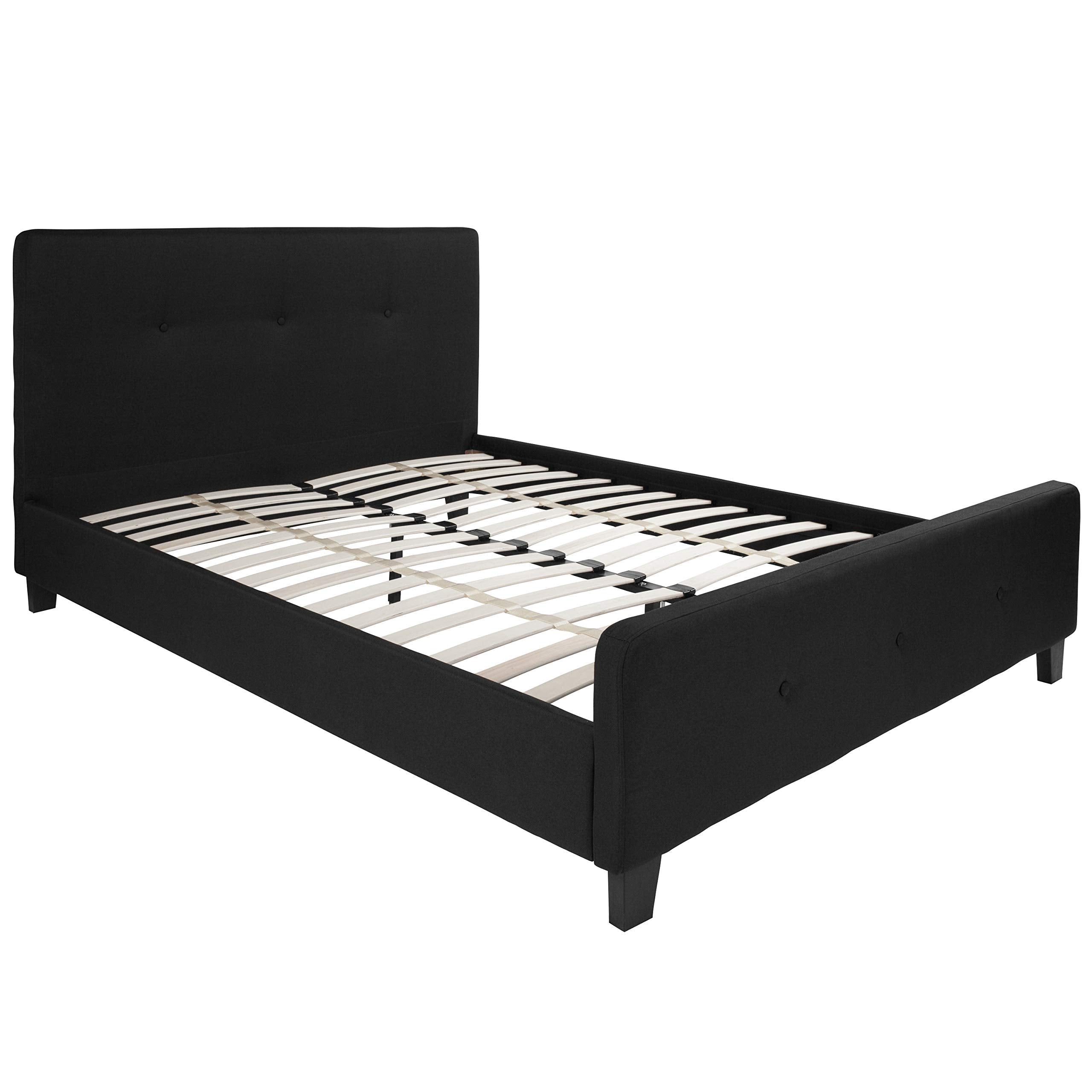 Flash Furniture Tribeca Queen Size Tufted Upholstered Platform Bed In Black Fabric