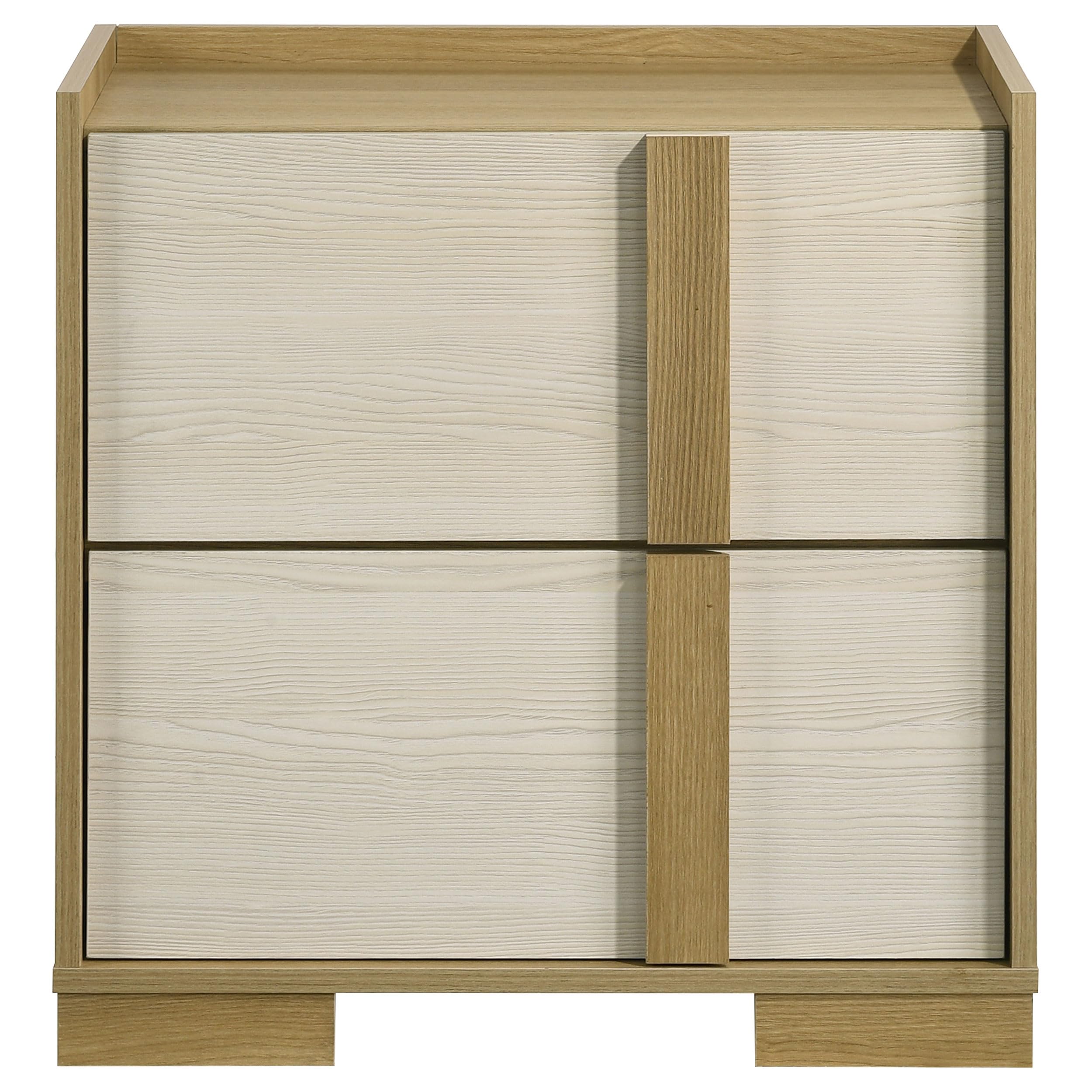 Coaster Home Furnishings Hyland Coastal Engineered Wood 2-Drawer Bedroom Nightstand Bedside Table Organizer Unit Natural 215652