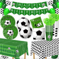 Soccer Party Decorations, 143Pcs Soccer Birthday Party Supplies-Serves 24 with Soccer Plates and Napkins Tablecloth and Birthday