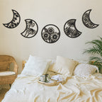 5 Pieces Moon Phase Wall Decor Boho Hanging Moon Phase Nordic Wood Wall Art For Living Room Bedroom Home Wall Decoration Room Ap