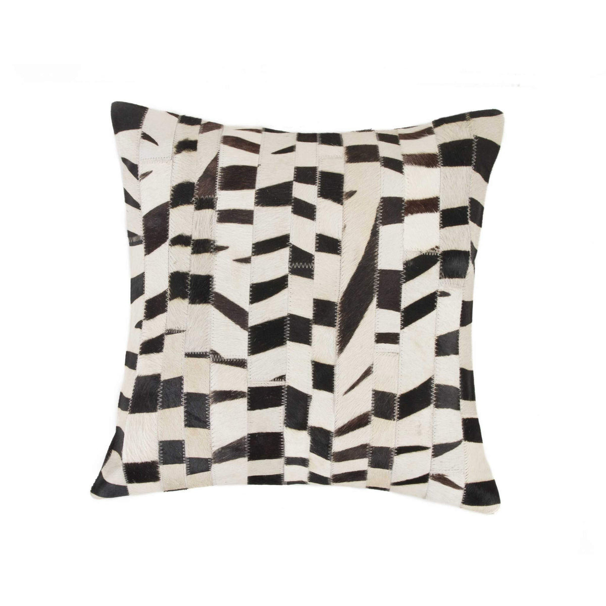 HomeRoots Kitchen Handcrafted Decorative Square Pillow with Hidden Zipper Closure - 18' x 18' x 5', Zebra