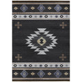 Addison Rugs Sonora Aso34 Black 9' X 12' Indoor Outdoor Area Rug, Easy Clean, Machine Washable, Non Shedding, Bedroom, Living Room, Dining Room, Kitchen, Patio Rug