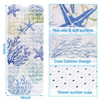 Topotdor Nautical Coastal Bathtub Mat Non Slip For Shower Tub, 40 X 16 Inch Extra Long Bath Mat For Elderly & Kids, Machine Wash