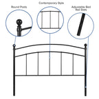 Flash Furniture Woodstock Decorative Black Metal Queen Size Headboard