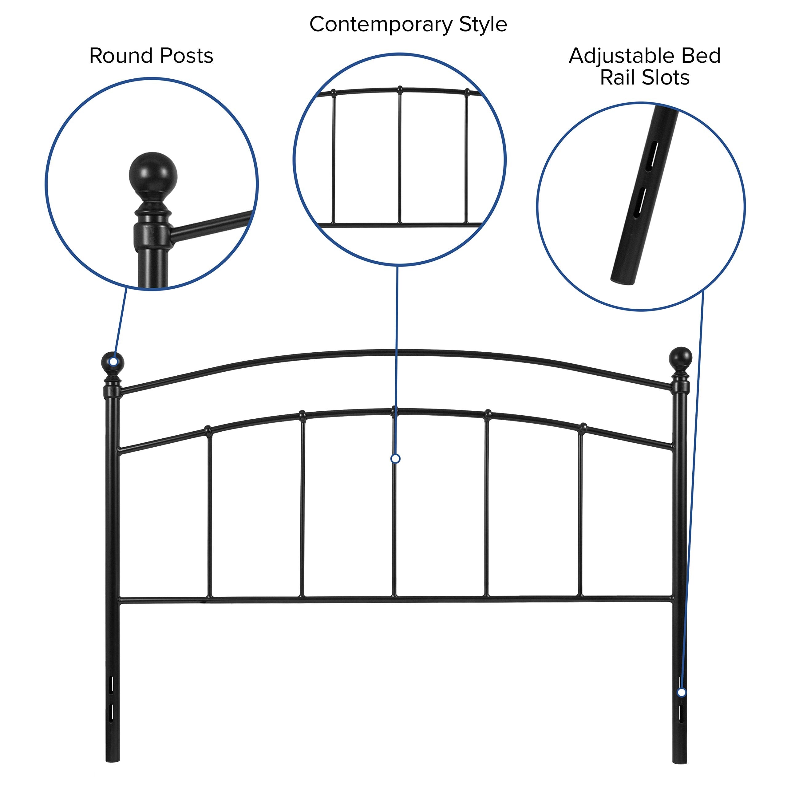 Flash Furniture Woodstock Decorative Black Metal Queen Size Headboard