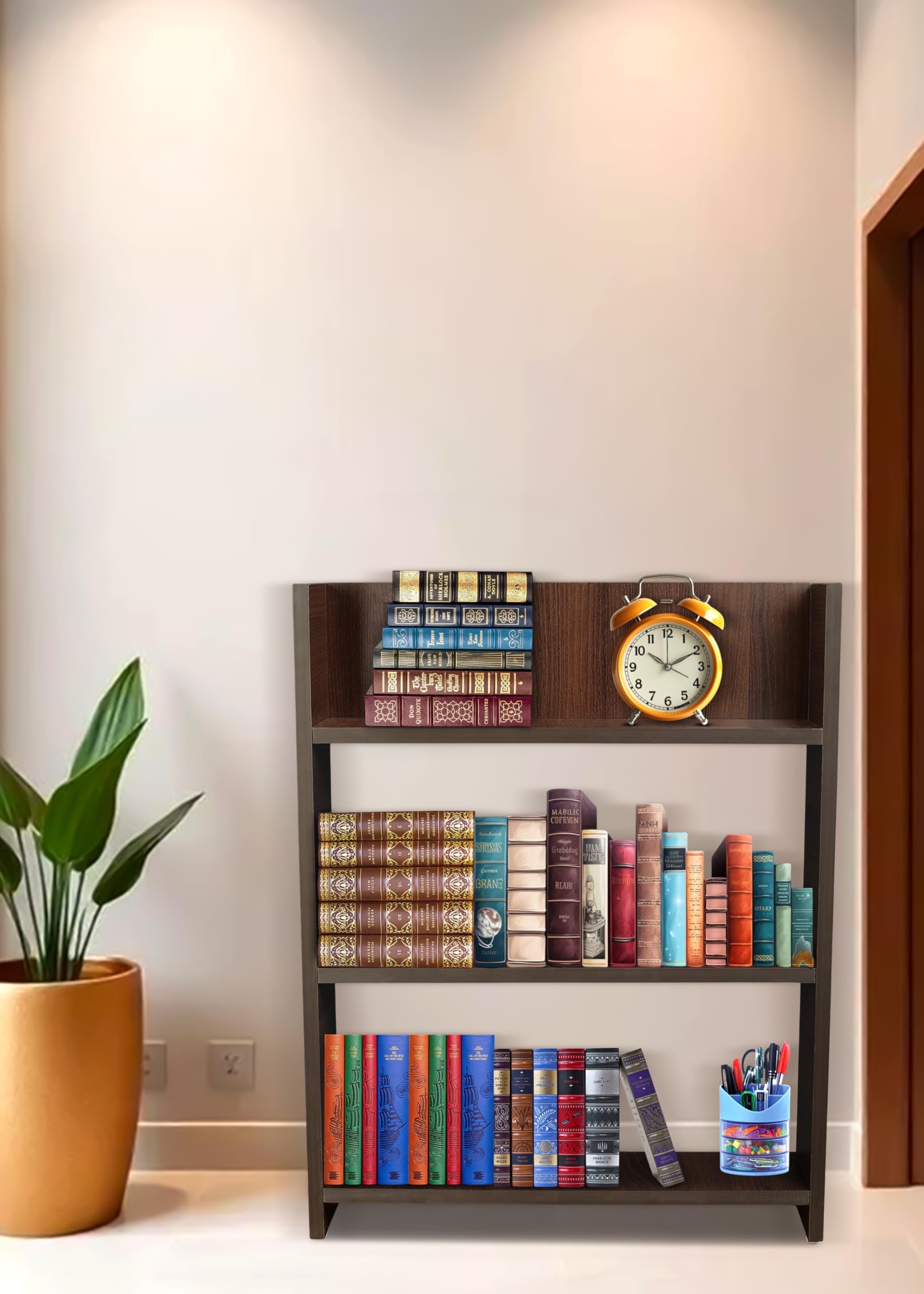 Kvs Furniture Engineered Wood With Set Of 3 Shelves Books Storage Organizer For Kids MultiPurpose Shelves For Books Table Stora