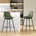 VASAGLE Bar Stools Set of 2, Bar Height Bar Stools with Back, Ergonomic Backrest, Synthetic Leather, Metal Legs, 28.7-Inch Tall 