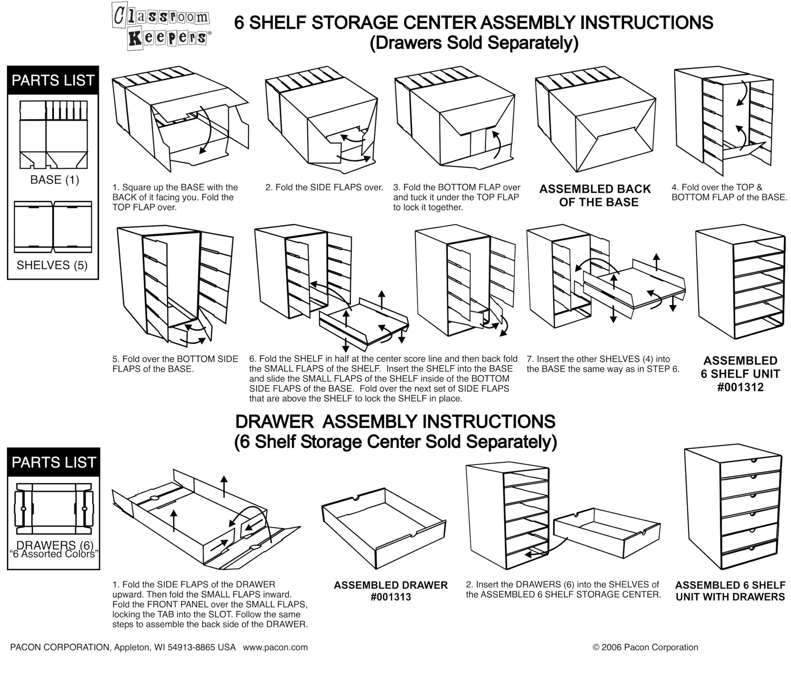6 Shelf Organizer Arts & Crafts Teacher Aids Pac001312 Pacon Corporation