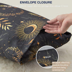 Exq Home Satin Pillowcase For Hair And Skin Queen - Printed Black Moon Silk Pillowcase 2 Pack 20X30 Inches - Satin Pillow Cases