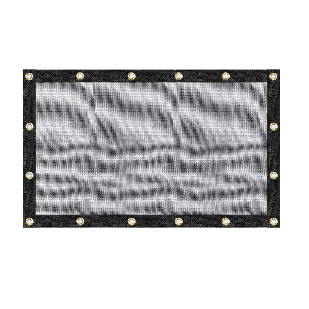 [Windscreensupplyco] 60-70% 6.5 Ft X 10 Ft Mesh Tarp/Shade Cloth 9-Needle Knitted Heavy Duty Black With Grommets For Green House, Garden, Pergola, Pools, Dump Truck - Mt6510Blkx1