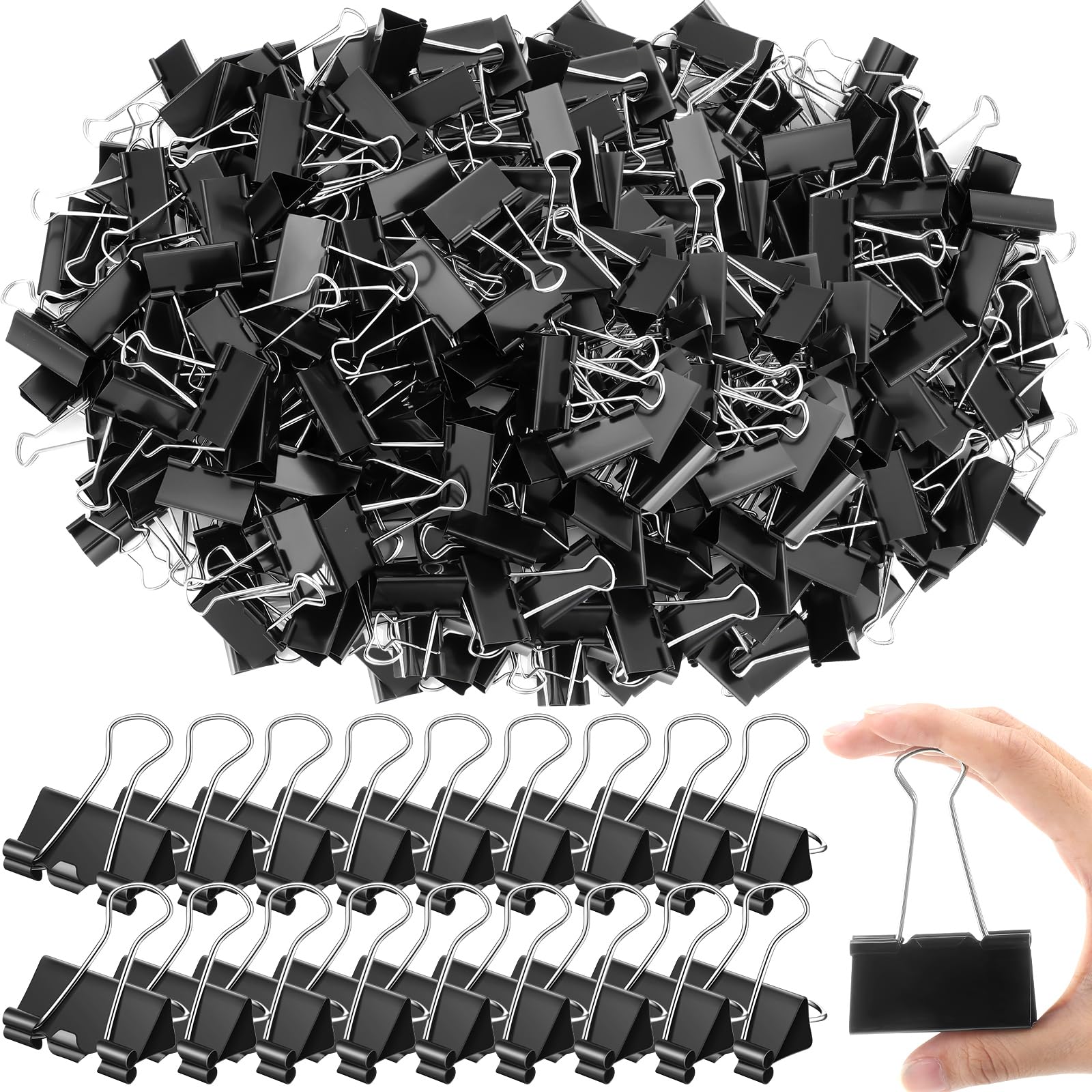 Jetec 200 Pcs Extra Large Binder Clips Bulk 2 Inch Metal Paper Clips Office Supplies Black Paper Clamps For Teachers Students Of