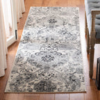 SAFAVIEH Madison Collection Runner Rug - 2'3'' x 22', Cream & Silver, Boho Chic Glam Paisley Design, Non-Shedding & Easy Care, I