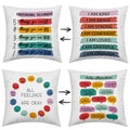 Dibor Inspirational Grounding Technique All Feelings Are Okay Reversible Throw Pillow Covers 18X18 In Set Of 2,Home Mental Healt