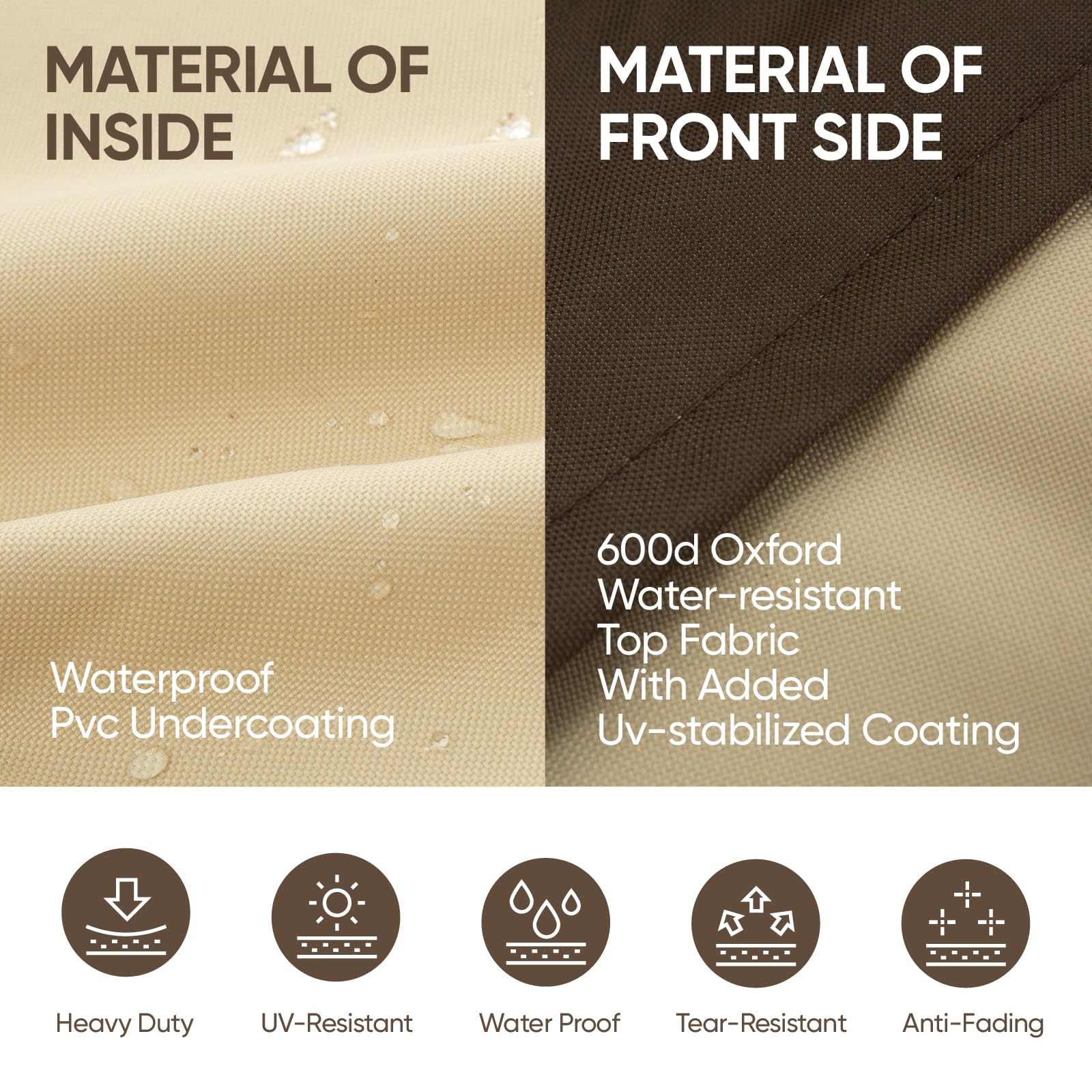 Loriano Patio Chair Covers Waterproof Outdoor Chair Covers 600D Heavy Duty Fit As Lawn Lounge Deep Seat(2 Pack,Median)