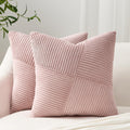 Topfinel Set Of 2 Pink Decorative Yellow Throw Pillow Covers 18X18 Inch For Couch Sofa Bed, Farmhouse Boho Rustic Home Decor,Sof