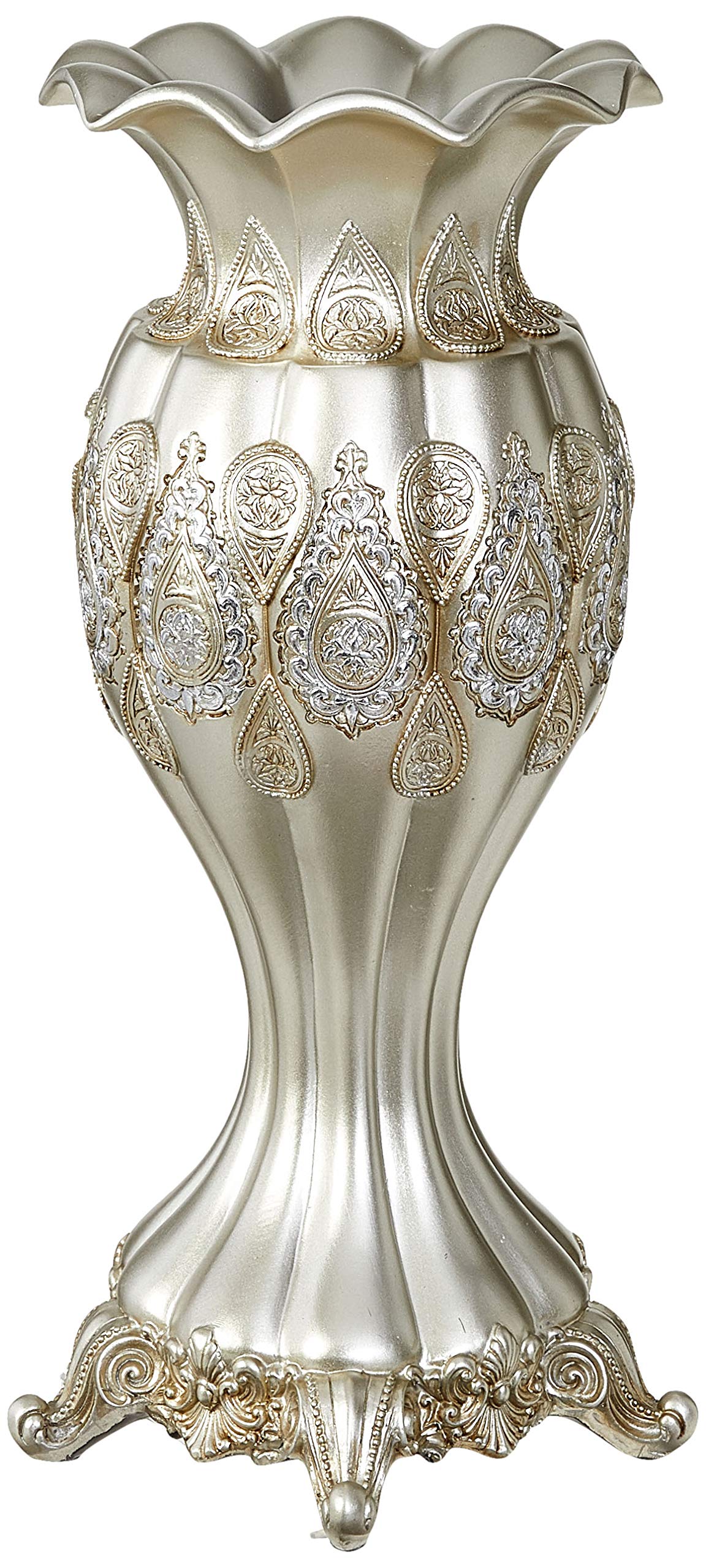 Ok Lighting Paisley Vase, Silver