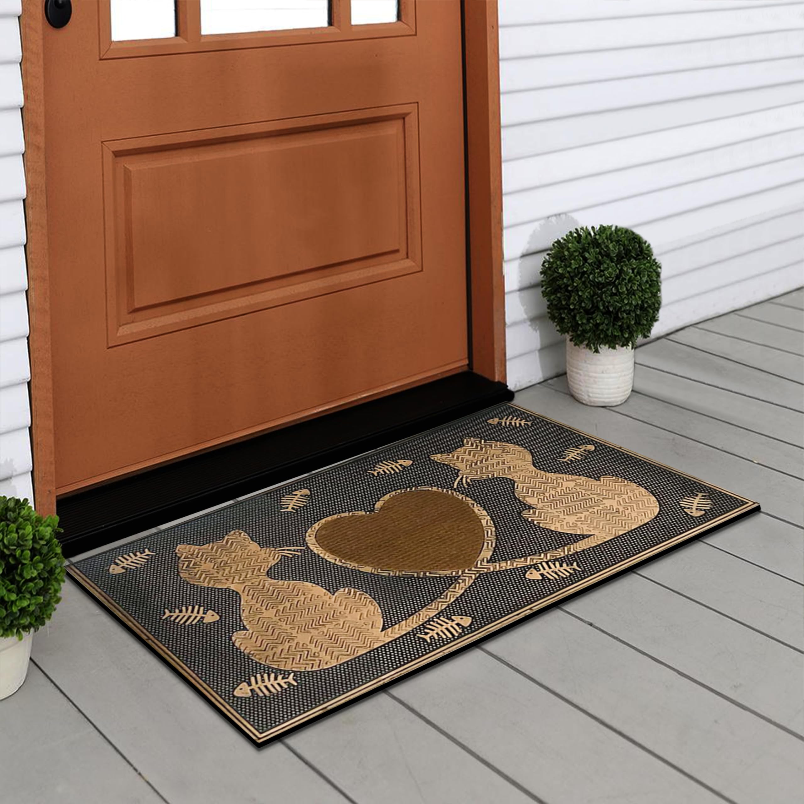 A1 Home Collections A1Home200090 Floor Rubber Pin Fun Designed Welcome Door Mats For Indoor Outdoor Entrance, 18' X 30', Twin